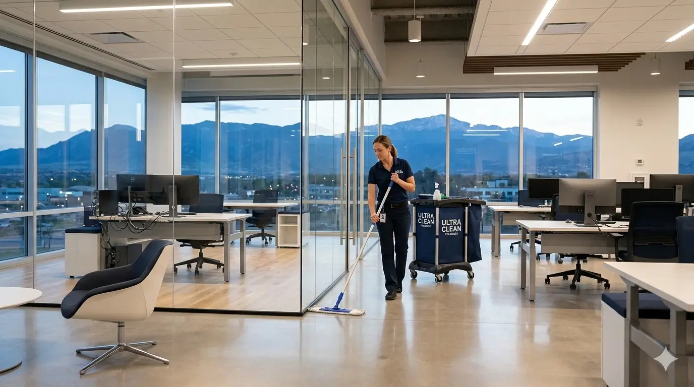 Clean modern Colorado Springs office after commercial cleaning